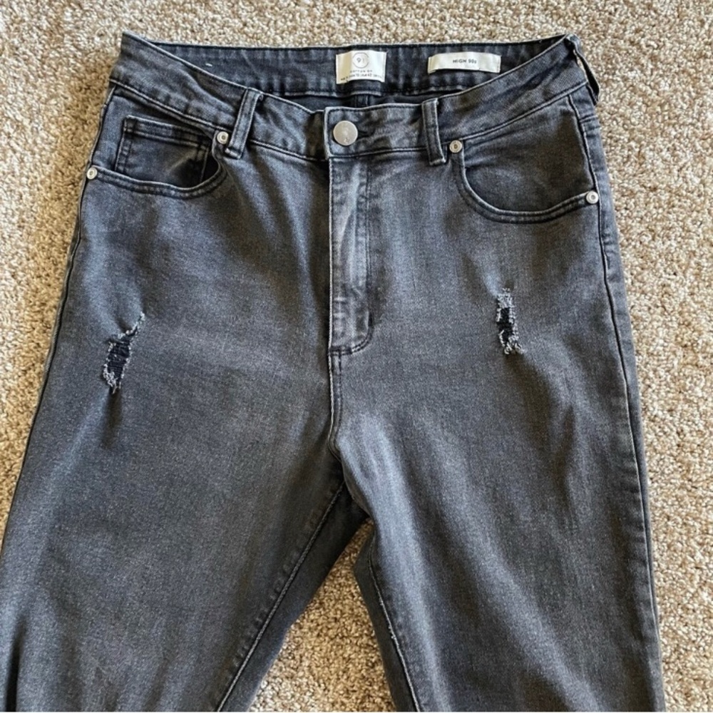 High-Rise Distressed Women’s Jeans - Black